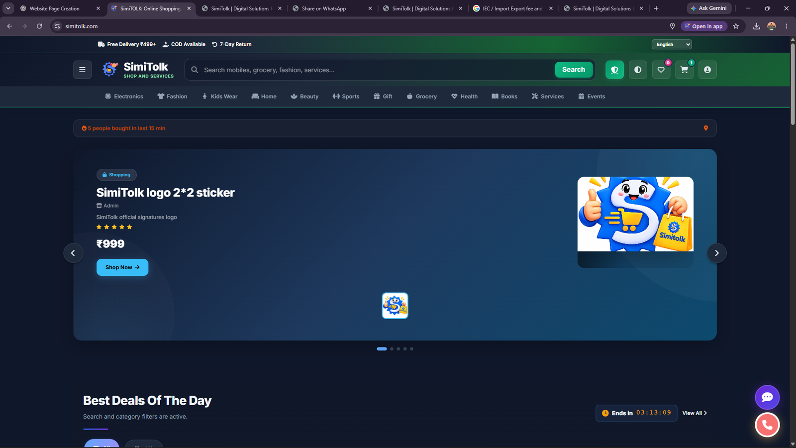 SimiTolk Official website preview